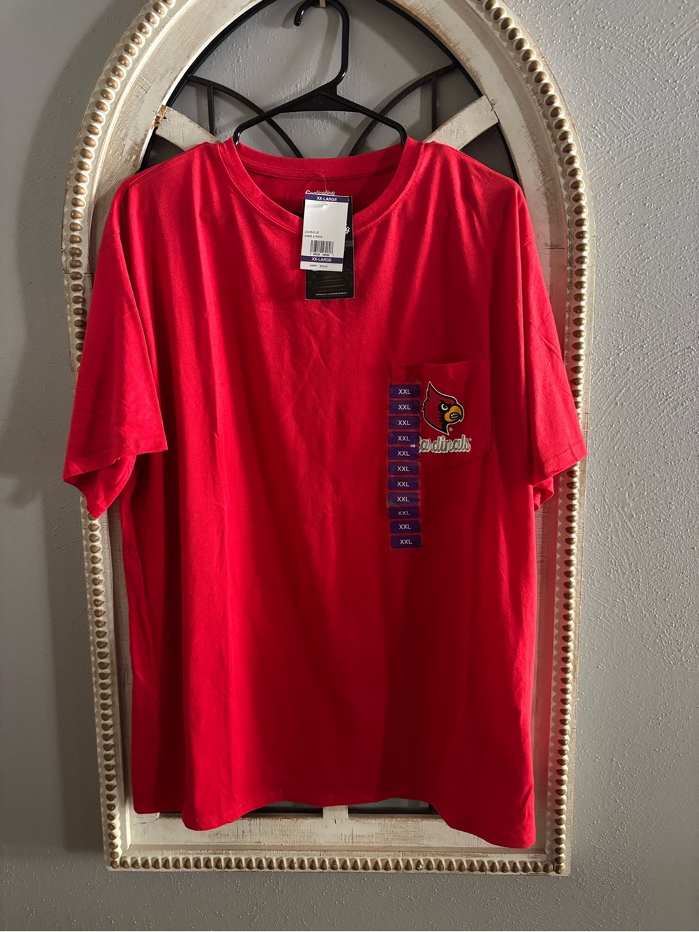Louisville Cardinals Red Short Sleeve Pocket Tee - NWT 2XL